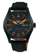 Seiko 5 Sports Flieger Pilot Automatic Black Dial Black Nylon Strap Watch for Men - SRPH33K1